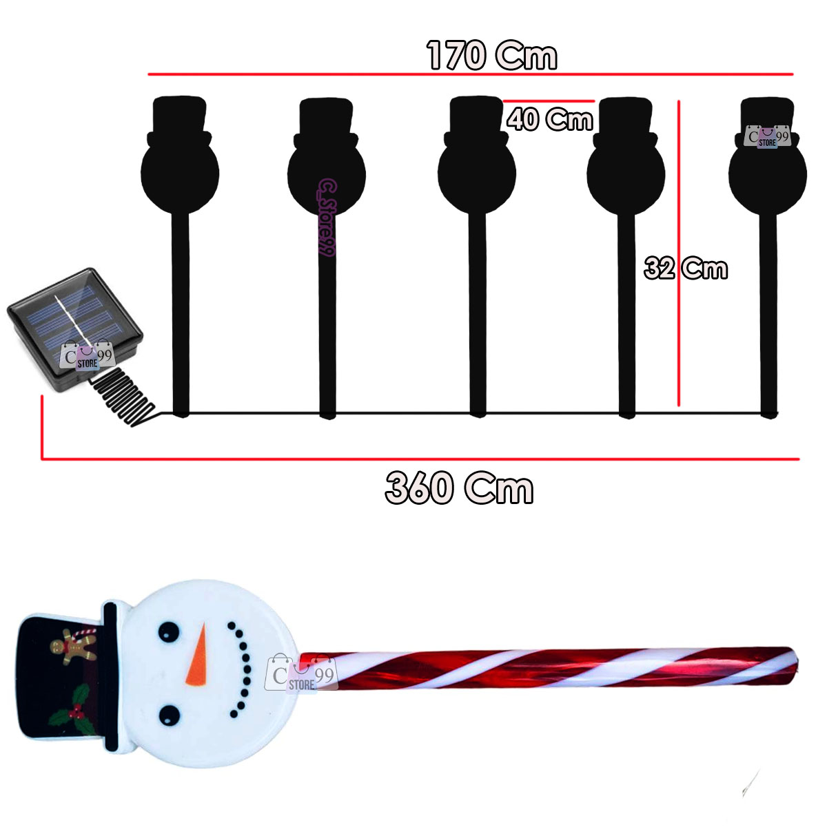 Miniatura 6 de Copos De Nieve Luz Solar Navidad